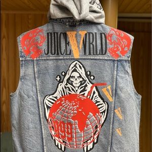 Juice WRLD Vlone Glow N Dark Hooded Jean Vest